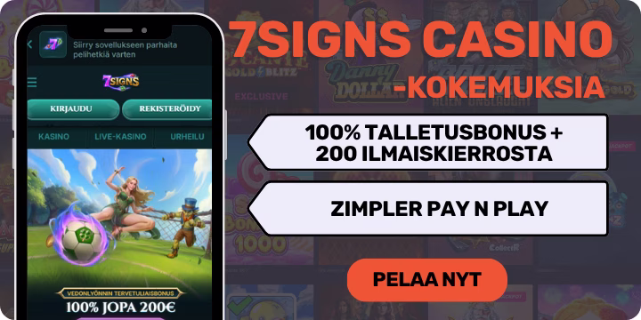 7Signs Casino kokemuksia tuhdilla tervetuliaisbonuksella.