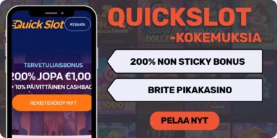 QuickSlot kokemuksia massiivisella tervetuliaisbonuksella.