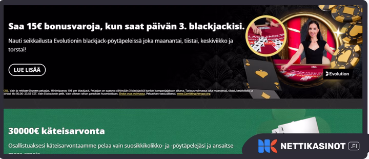 Blackjack city kampanjat ja bonus