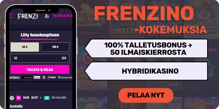 Frenzino Casino kokemuksia tuhdilla tervetuliaispaketilla.