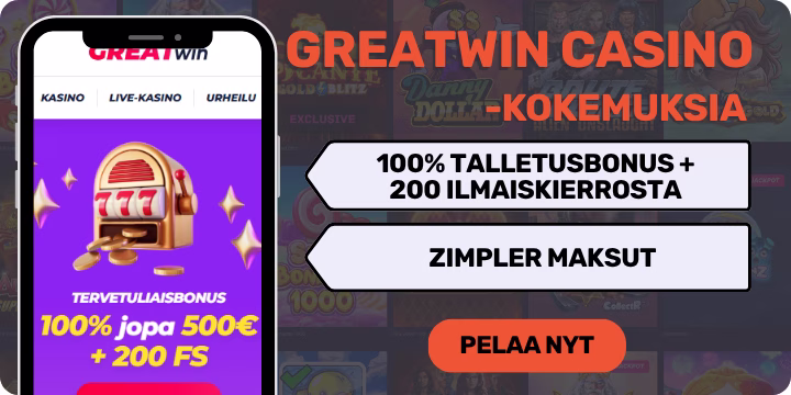 GreatWin kokemuksia isolla tervetulobonuksella.
