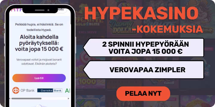 Hypekasino kokemuksia uudella hype bonuspyörällä.