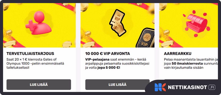 JustSpin kampanjat ja bonus