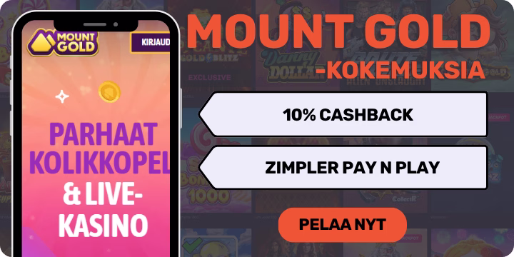 Mount Gold Casino kokemuksia viikottaisella cashback bonuksella.