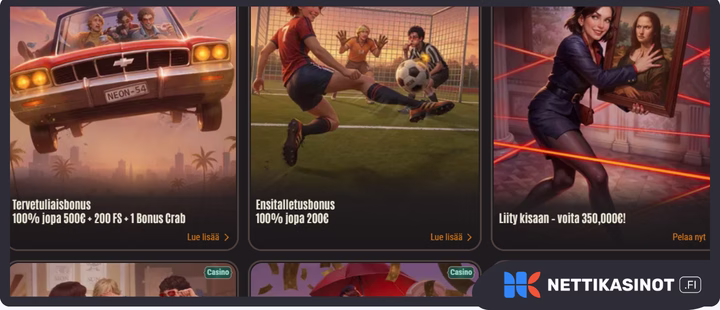 Neon54 kampanjat ja bonus