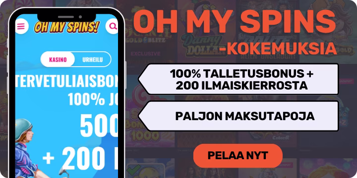 Oh My Spins kokemuksia isolla tervetulobonuksella.