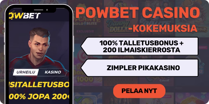Powbet casino kokemuksia massiivisella tervetulobonuksella.