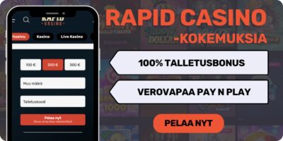 Rapid Casino kokemuksia kivalla tervetuliaisbonuksella.