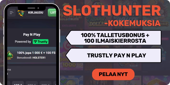 Slothunter Casino kokemuksia isolla tervetuliaisbonuksella.
