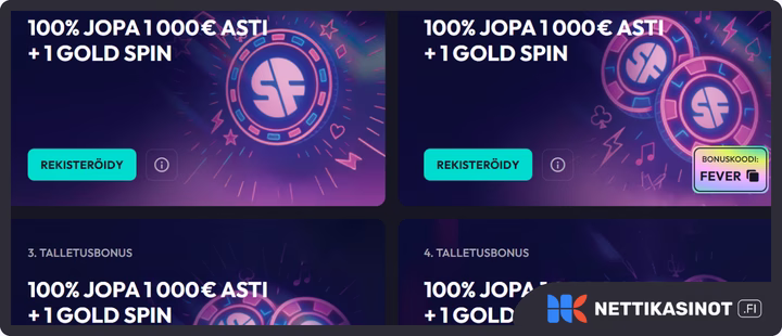SpinFever kampanjat ja bonus