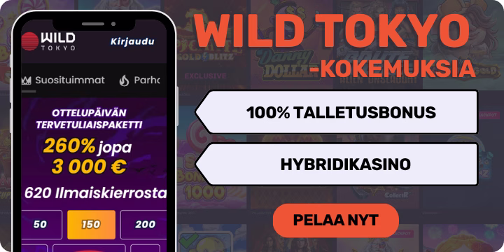 Wild Tokyo Casino kokemuksia isolla tervetulobonuksella.