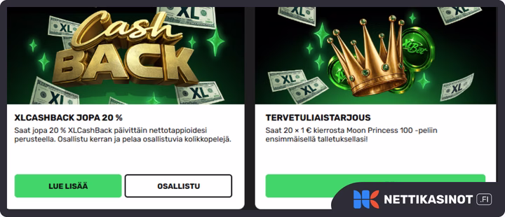 XLbet casino kampanjat ja bonus