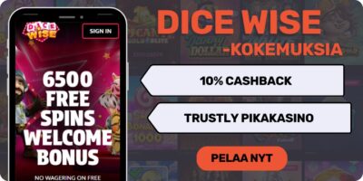 DiceWise kokemuksia viikottaisella cashback bonuksella.