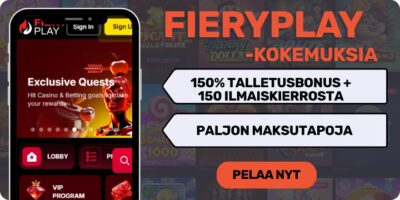FieryPlay kokemuksia isolla tervetulobonuksella.