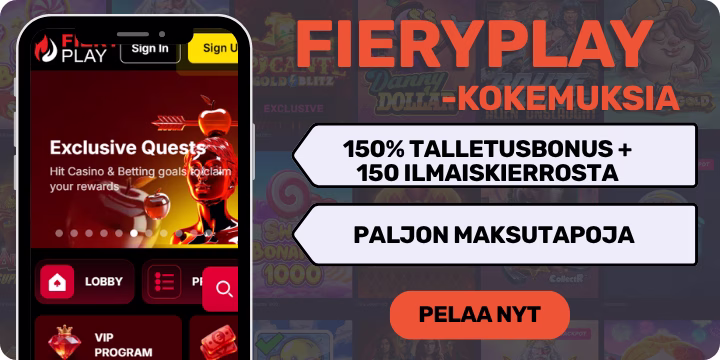 FieryPlay kokemuksia isolla tervetulobonuksella.
