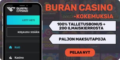 Buran Casino kokemuksia isolla tervetulobonuksella.