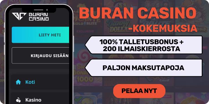 Buran Casino kokemuksia isolla tervetulobonuksella.
