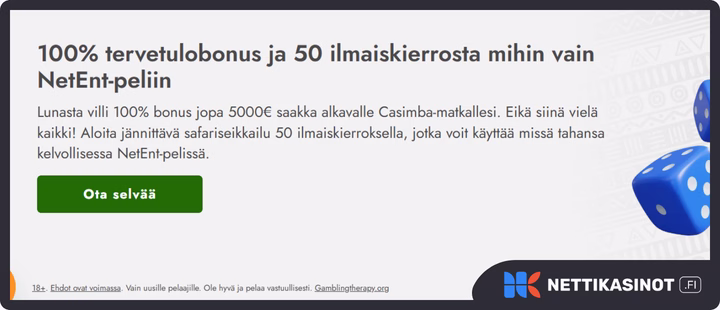 Casimba kampanjat ja bonus