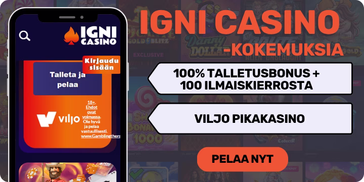 Igni Casino kokemuksia isolla tervetulobonuksella.