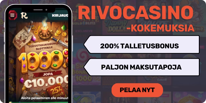 RivoCasino kokemuksia isolla tervetulobonuksella.