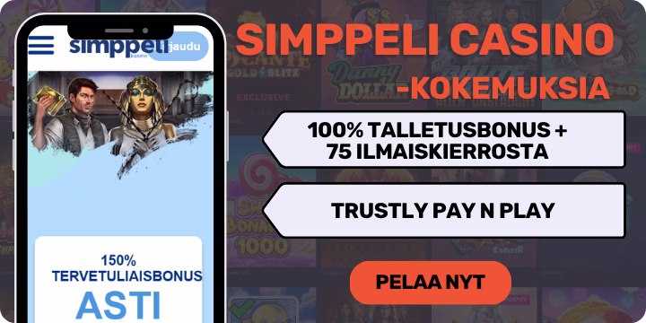 Simppeli Casino kokemuksia isolla tervetulobonuksella.