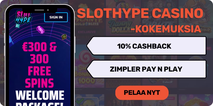 SlotHype kokemuksia 10% päivittäisellä cashbackillä.