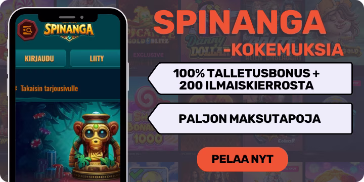 Spinanga kokemuksia non sticky bonuksella.