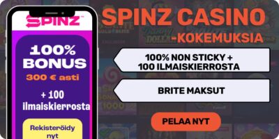 Spinz Casino kokemuksia isolla tervetulobonuksella.