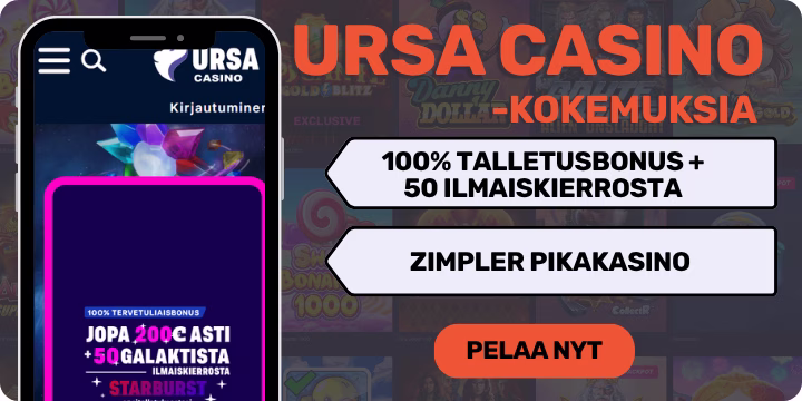 Ursa Casino kokemuksia isolla tervetulobonuksella.