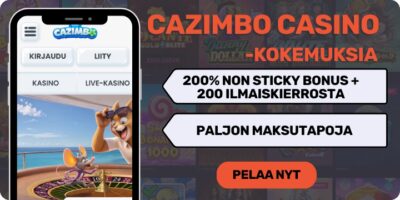 Cazimbo kokemuksia non sticky bonuksella.