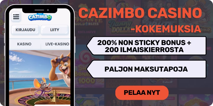 Cazimbo kokemuksia non sticky bonuksella.