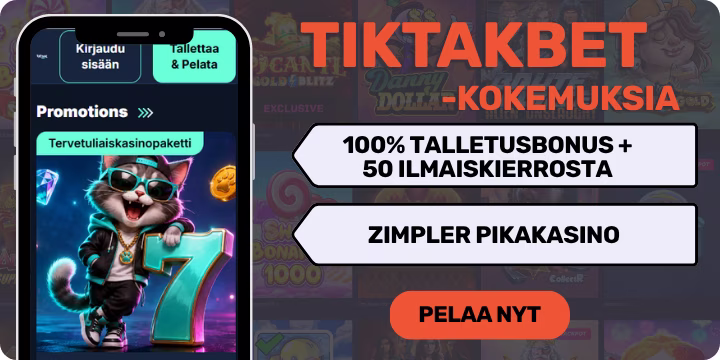 TikTakBet kokemuksia isolla tervetulobonuksella