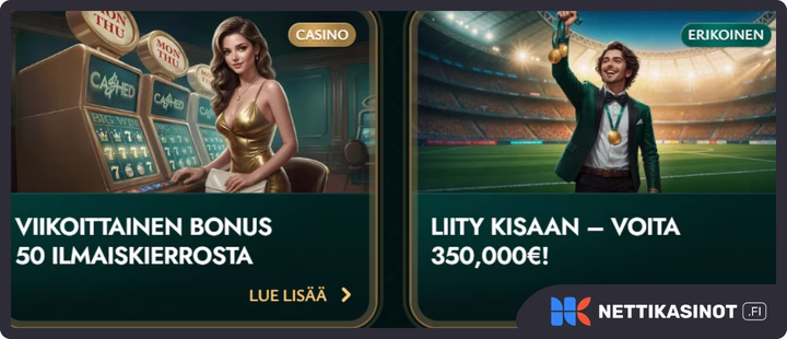Cashed kampanjat ja bonus