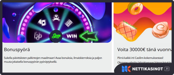 Casilime kampanjat ja bonus