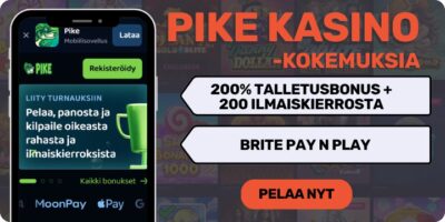 Pike kasino kokemuksia isolla tervetulobonuksella.